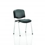 ISO Stacking Chair Black Vinyl Chrome Frame Without Arms BR000071