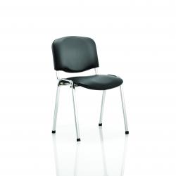 Cheap Stationery Supply of ISO Stacking Chair Black Vinyl Chrome Frame Without Arms BR000071 Office Statationery