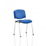 ISO Stacking Chair Blue Vinyl Chrome Frame (MOQ of 4 - Priced Individually) BR000072