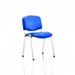 ISO Stacking Chair Blue Vinyl Chrome Frame Without Arms BR000072