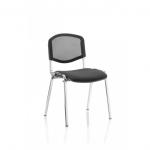 ISO Stacking Chair Mesh Back Black Fabric Chrome Frame (MOQ of 4 - Priced Individually) BR000073