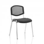 ISO Stacking Chair Black Mesh Chrome Frame Without Arms