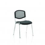 ISO Stacking Chair Mesh Back Black Fabric Chrome Frame  (MOQ of 4 - Priced Individually) BR000073