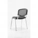 ISO Stacking Chair Black Mesh Chrome Frame Without Arms BR000073