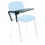 The ISO Foldaway Writing Tablet Kit is a sleek and functional addition to your seating. The black tabletop with silver accents seamlessly folds away when not in use, providing a clean and clutter-free look. Perfect for schools, offices, or conference rooms.