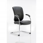 Mirage Cantilever Chair Black Leather With Arms BR000093