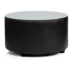This photograph features the Neo Table Glass Top, part of Dynamic Furniture Components. The sleek, modern design boasts a tempered glass surface and sturdy base, creating a striking and functional addition to any space.