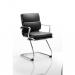 Savoy Cantilever Chair Black Bonded Leather With Arms BR000126