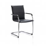 Echo Cantilever Chair With Arms Black Soft Bonded Leather BR000178