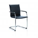 Echo Cantilever Chair Black Bonded Leather With Arms BR000178