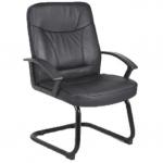 Blitz Cantilever Black Chair Black Bonded Leather With Arms BR000179