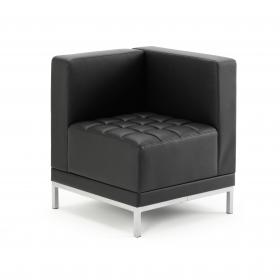Infinity Modular Corner Unit Sofa Chair Black Soft Bonded Leather BR000198