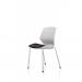 Florence White Frame Visitor Chair Grey Fabric BR000209