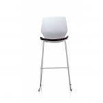 Florence White Frame High Stool Grey Fabric BR000210