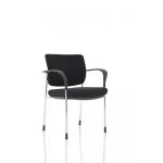 Brunswick Deluxe With Arms Chrome Frame Black Fabric Back Black Seat BR000222