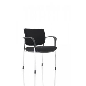 Brunswick Deluxe With Arms Chrome Frame Black Fabric Back Black Seat