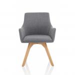 Carmen Wooden Leg Visitor Chair Grey Fabric BR000224