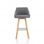 Carmen Wooden Leg High Stool Grey Fabric BR000225