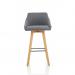 Carmen Wooden Leg High Stool Grey Fabric BR000225