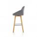 Carmen Wooden Leg High Stool Grey Fabric BR000225