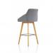 Carmen Wooden Leg High Stool Grey Fabric BR000225