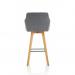 Carmen Wooden Leg High Stool Grey Fabric BR000225