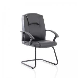 Image of Bella Black Leather Cantilever with Black Frame BR000300