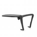The picture shows a dynamic seating accessory with a left foldaway writing tablet. The tablet kit is in compliance with ISO standards and adds functionality to the chair.
