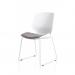 Florence Sled White Frame Visitor Chair Grey BR000308