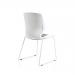 Florence Sled White Frame Dark Grey Fabric Visitor Chair BR000308