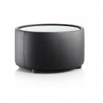 Neo Round Table Black Leather with Glass Top BR000314