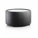 This picture showcases a sleek and contemporary Neo Round coffee table in black leather, featuring a glass top. The dynamic design creates a modern and stylish addition to any living space.