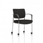 Brunswick Deluxe Black Fabric Back Chrome Frame With Arms With Castors BR000315