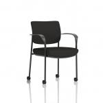 Brunswick Deluxe With Arms Black Frame With Castors Black Fabric Back Black Seat BR000316