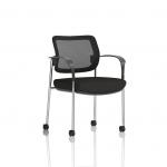 Brunswick Deluxe With Arms Chrome Frame With Castors Mesh Back Black Seat BR000317