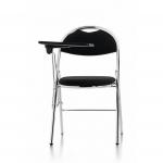 Milan Folding Black Vinyl Chrome Frame Chair With Foldaway Poly Writing Table (MOQ of 4 - Priced Individually) BR000319