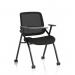 Capra Mesh Back Folding Training Chair With Writing Table Black Fabric Seat BR000322
