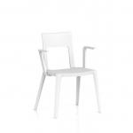 Nest Edge Stacking Cafe & Bistro Chair White with Arms BR000339