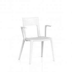 Nest Edge Stacking Cafe & Bistro Chair White with Arms BR000339