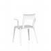 Nest Edge Stacking Cafe & Bistro Chair White with Arms BR000339