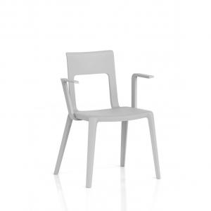 Nest Edge Stacking Cafe & Bistro Chair Grey with Arms BR000340