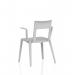 Nest Edge Stacking Cafe & Bistro Chair Grey with Arms BR000340