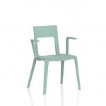 Nest Edge Stacking Cafe & Bistro Chair Green with Arms BR000341