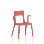 Nest Edge Stacking Cafe & Bistro Chair Red with Arms BR000342