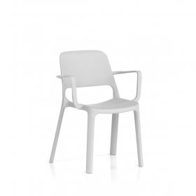 Nest Loop Stacking Cafe & Bistro Chair Grey with Arms BR000347