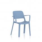 Nest Loop Stacking Cafe & Bistro Chair Blue with Arms BR000348
