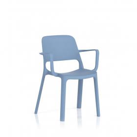 Nest Loop Stacking Cafe & Bistro Chair Blue with Arms BR000348