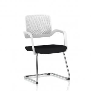 Cosmo Cantilever Chair White Frame Black Seat BR000352