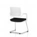 Cosmo Cantilever Chair White Frame Black Seat BR000352