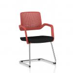 Cosmo Cantilever Chair Red Frame Black Seat BR000354